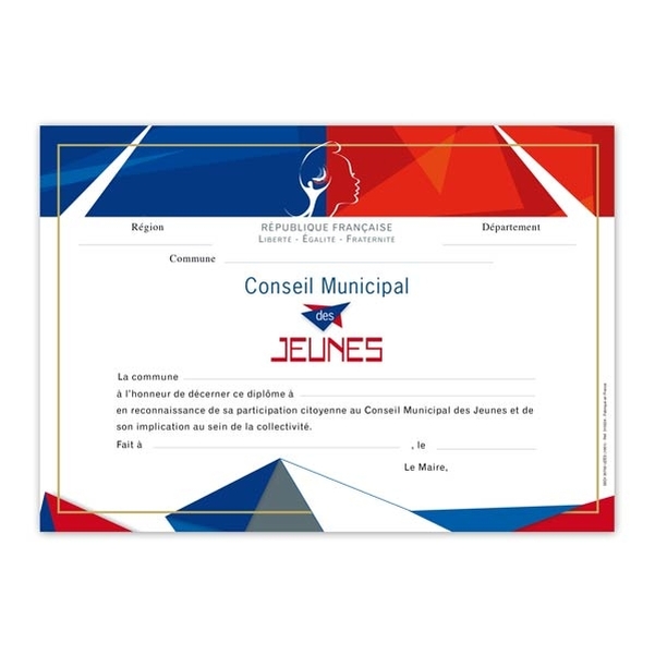 Diplôme honoraire pour Conseil Municipal des Jeunes