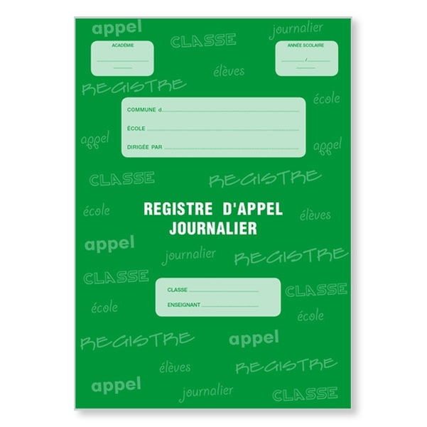 Registre d'appel journalier des élèves