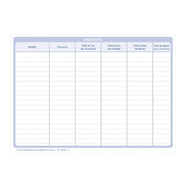 Fiche de renseignements par famille - Vignette 2