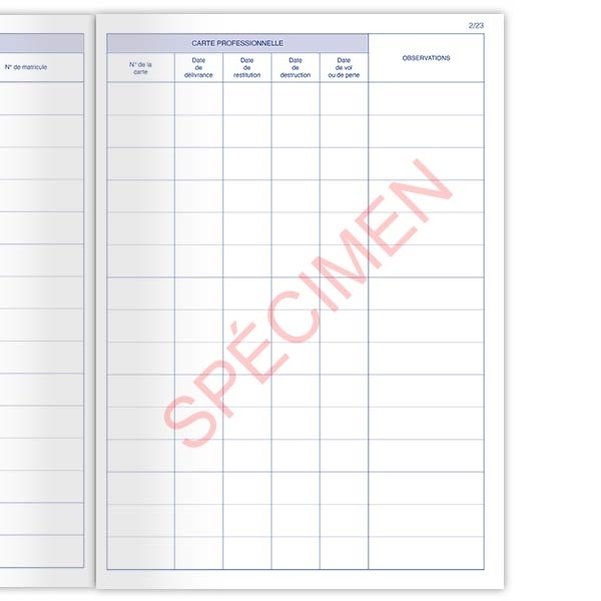 Registre de délivrance et de suivi des cartes professionnelles des agents de police municipale - Vignette 3