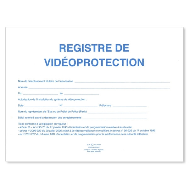 Registre de vidéoprotection toilé gris - Vignette 2