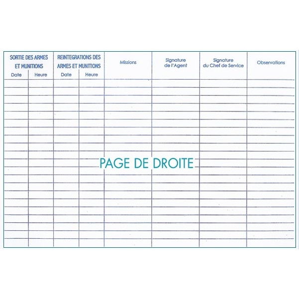 Registre journalier des sorties et des réintégrations des armes et munitions - Vignette 4