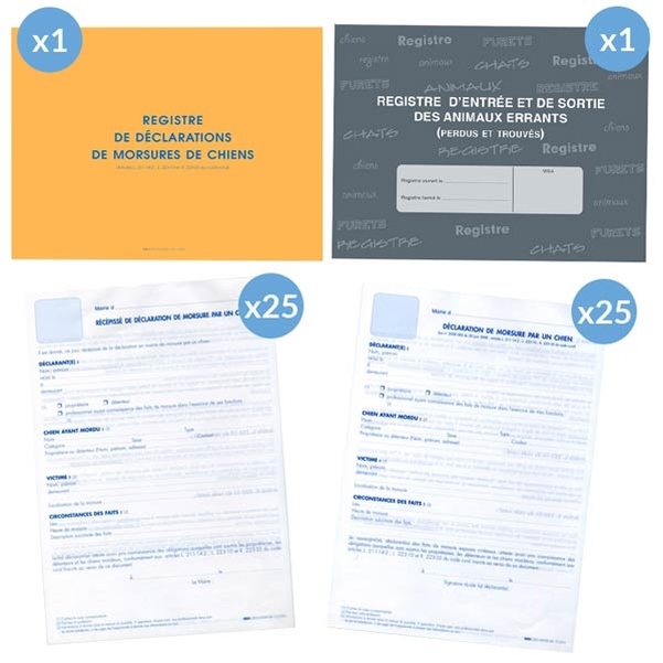 Kit imprimés et registres chiens dangereux