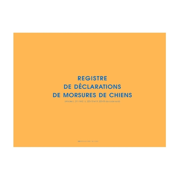Registre de déclarations de morsures de chiens