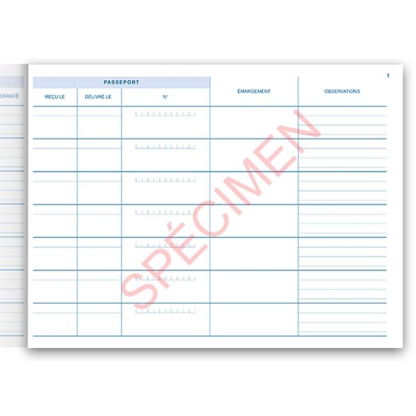 Registre pour passeports sécurisés 80 pages - Vignette 3