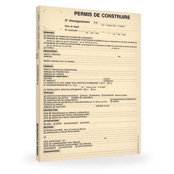 Chemise dossier pour permis de construire