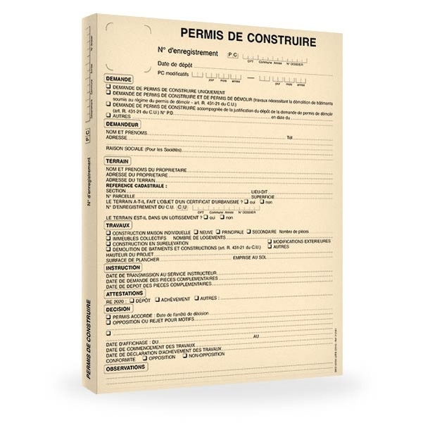 Chemise dossier pour permis de construire