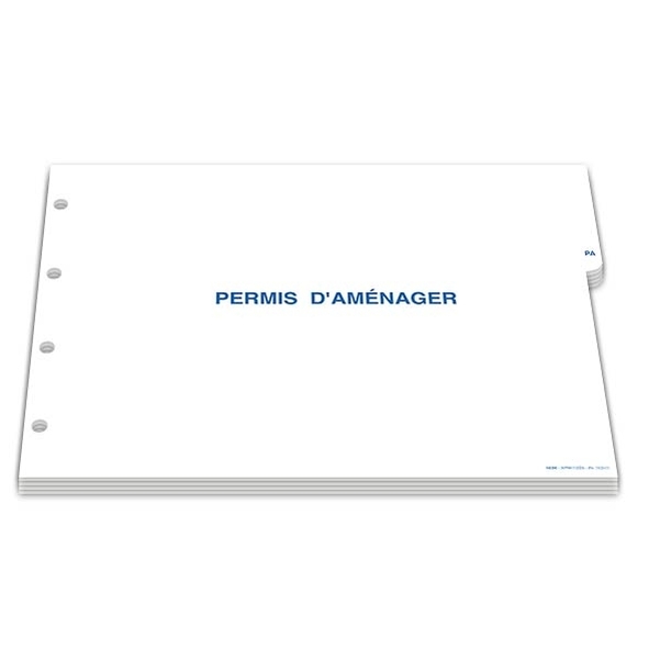 Bloc de 10 feuillets pour permis d'aménager