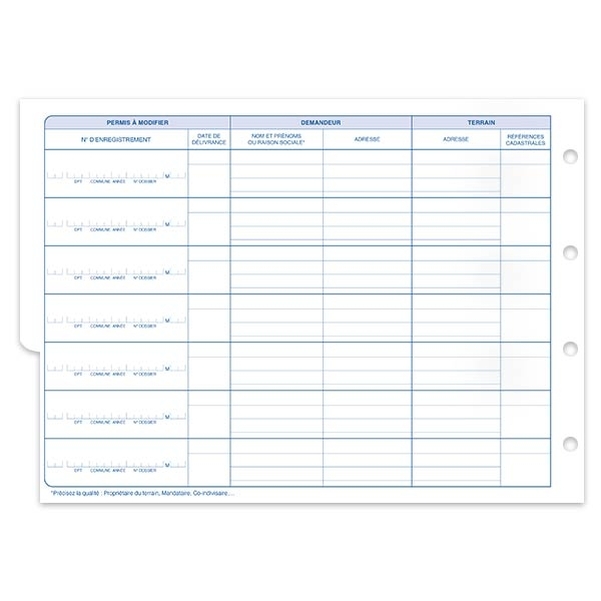 Bloc de 10 feuillets pour modification de permis - Vignette 2