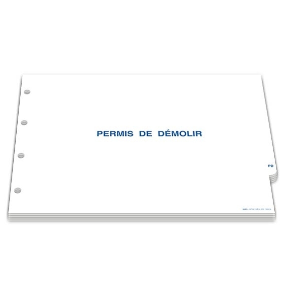 Bloc de 10 feuillets pour permis de démolir
