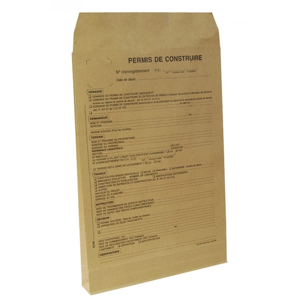 Pochette kraft 120g pour dossier de permis de construire