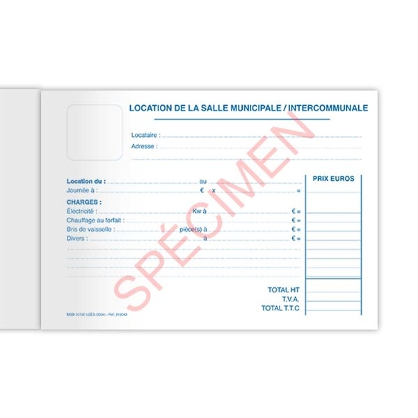 Carnet de facturation pour la location de la salle municipale-intercommunale - Vignette 2