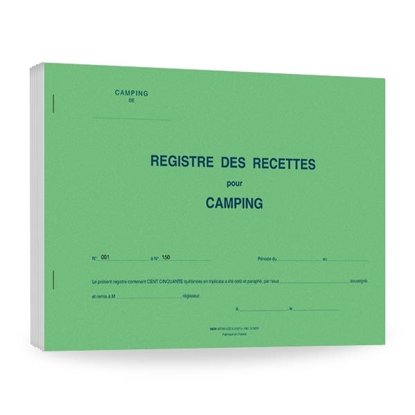 REGISTRE DES RECETTES CAMPING