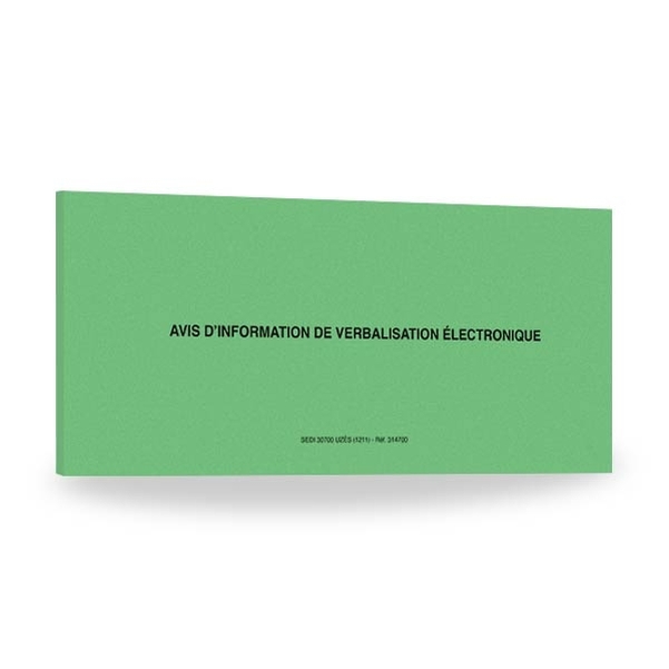 Carnet d'avis d'information de verbalisation électronique