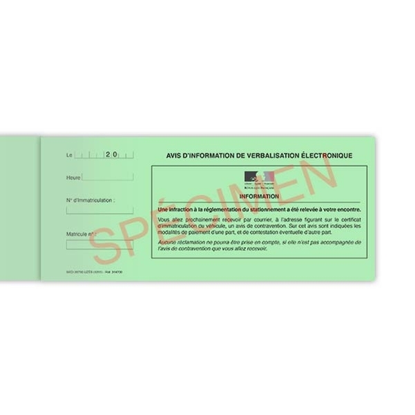 Carnet d'avis d'information de verbalisation électronique - Vignette 2