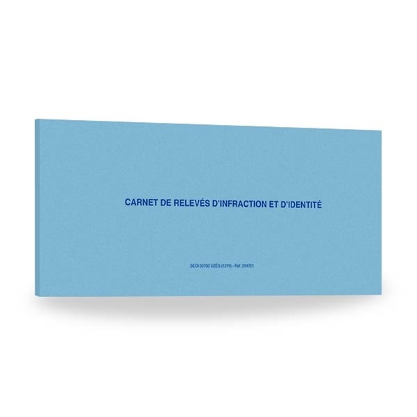 Carnet de 25 relevés d'infraction et d'identité - PV électronique