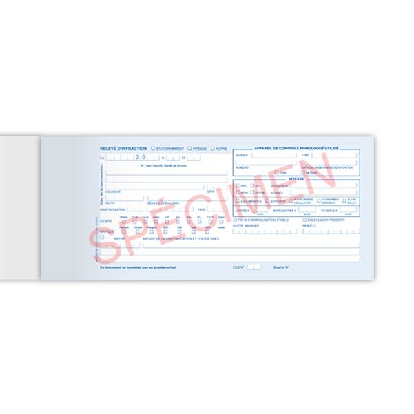 Carnet de 25 relevés d'infraction et d'identité - PV électronique - Vignette 2