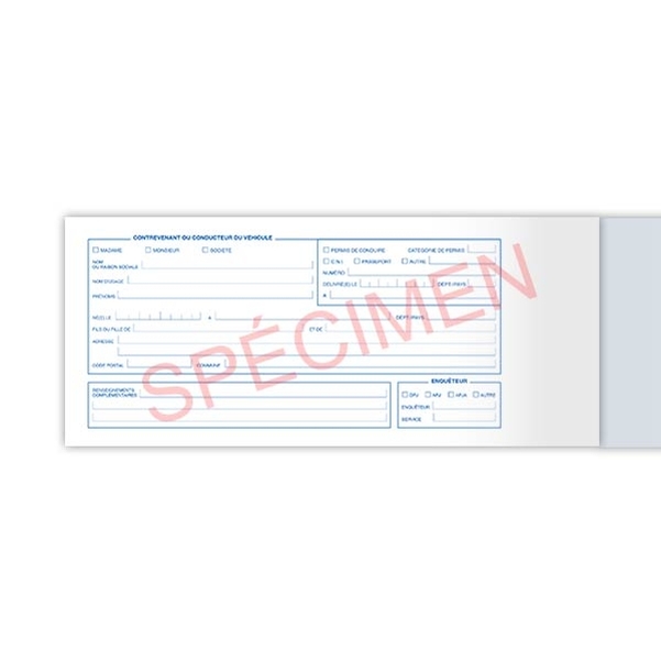 Carnet de 25 relevés d'infraction et d'identité - PV électronique - Vignette 3