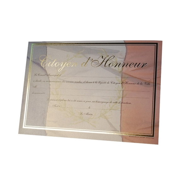 Diplôme de citoyen d'honneur Design Paper