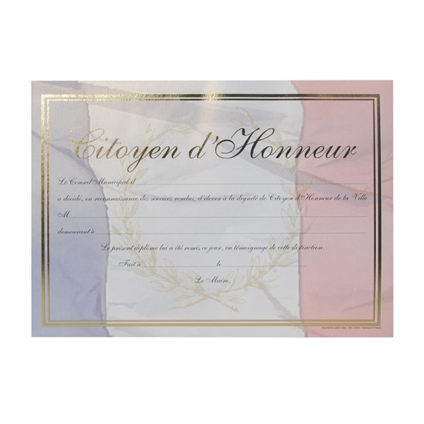 Diplôme de citoyen d'honneur Design Paper - Vignette 2