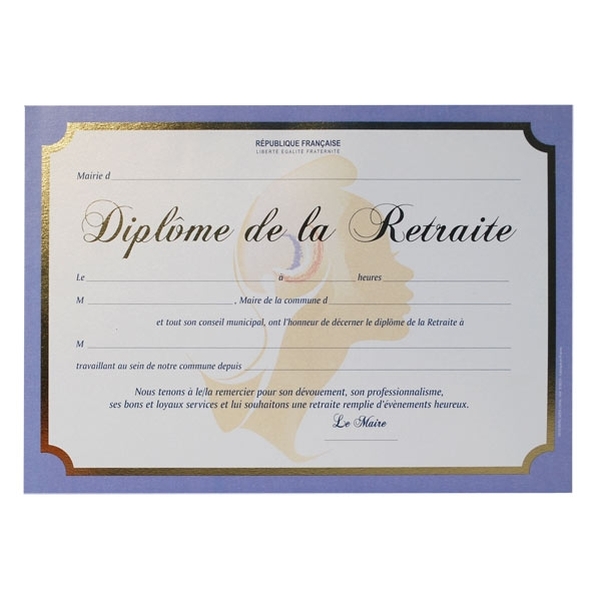 Diplôme de la retraite Design Paper