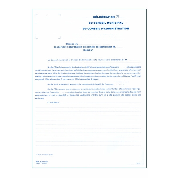 Délibérations du conseil municipal ou du conseil d'administration sur le compte de gestion