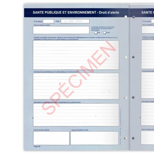 Registre spécial droit d'alerte - Santé publique et environnement - CSE - Vignette 4