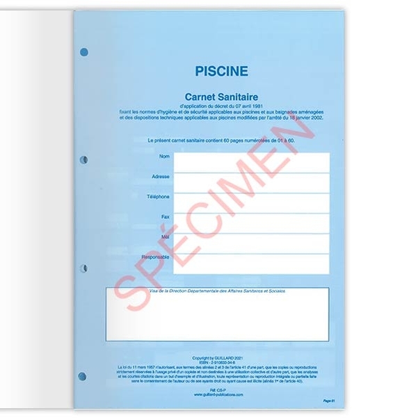 Carnet sanitaire piscine - Vignette 2
