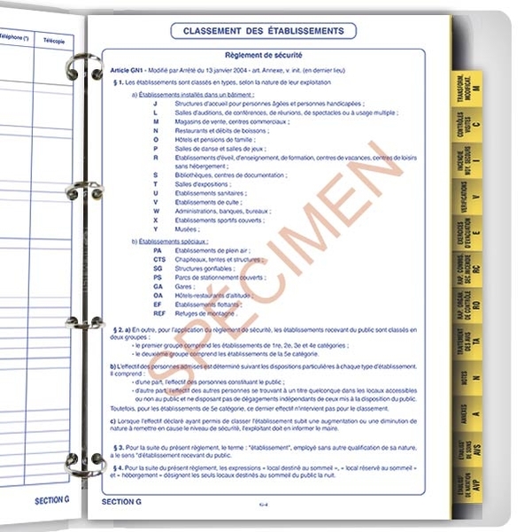 Classeur complet de registre de sécurité pour E.R.P. - Vignette 4