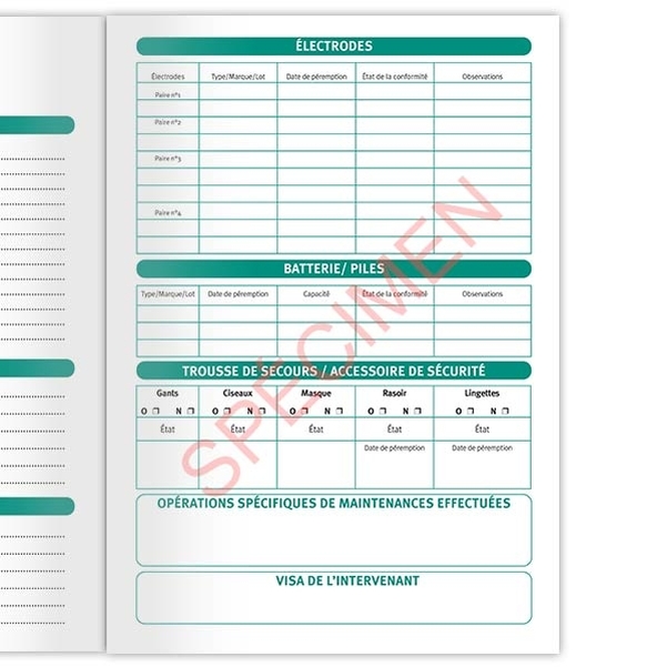 Registre de suivi et de maintenance des défibrillateurs automatisés - Vignette 3