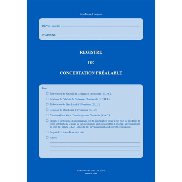 Registre de concertation préalable