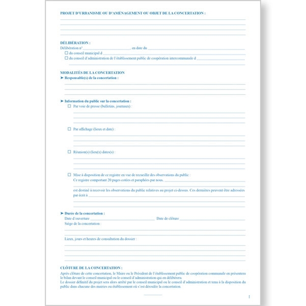 Registre de concertation préalable - Vignette 2