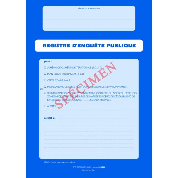 Registre d'enquête publique