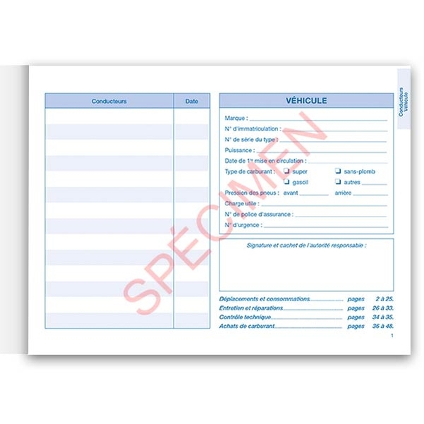 Carnet de bord pour véhicule, voiture, camion, utilitaire - Vignette 2