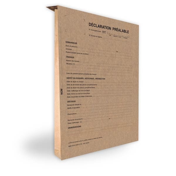 Pochette kraft 120g pour dossier de déclaration préalable