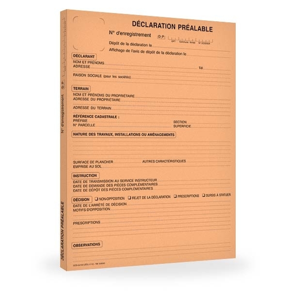Chemise dossier pour déclaration préalable