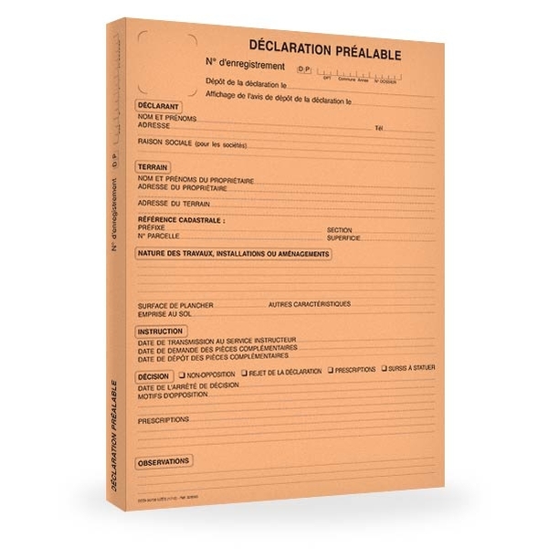 Chemise dossier pour déclaration préalable - Dos 3.5 cm