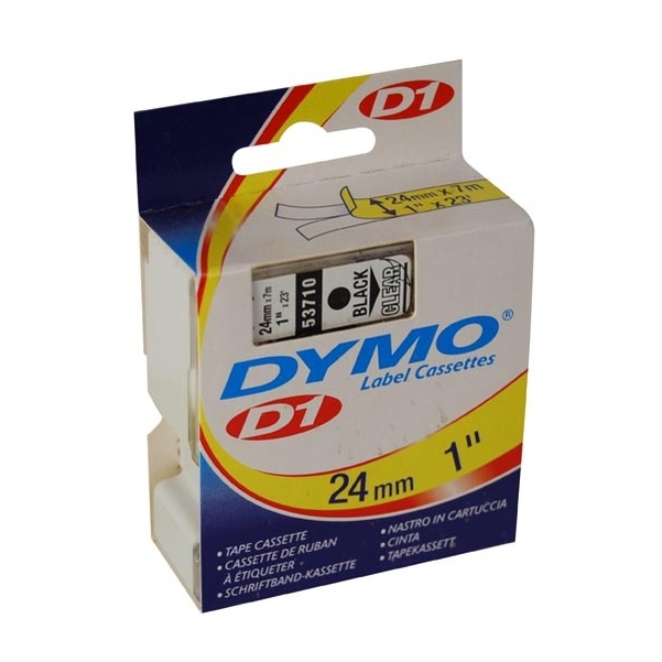Ruban Dymo 24mm noir sur transparent
