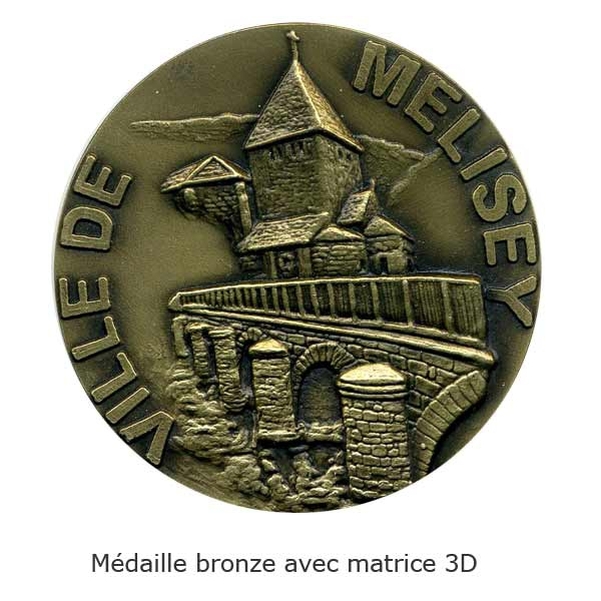 Médaille de ville Orfèvrerie en bronze diam.70 mm - Vignette 3
