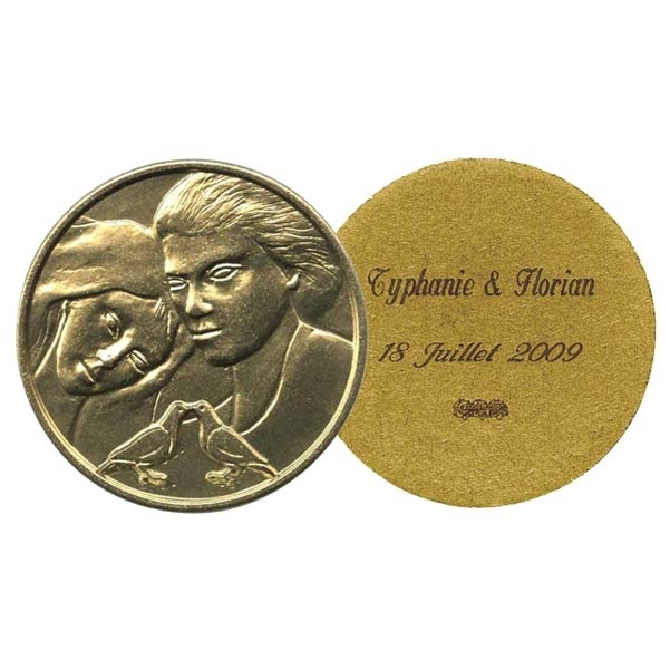 Médaille Sentiment or avec gravure et écrin