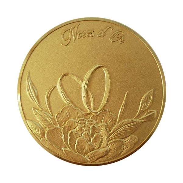 Médaille mariage Noces d'Or avec impression et écrin