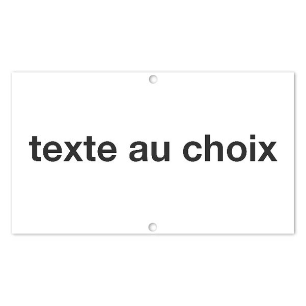 Plaque de concession avec texte au choix