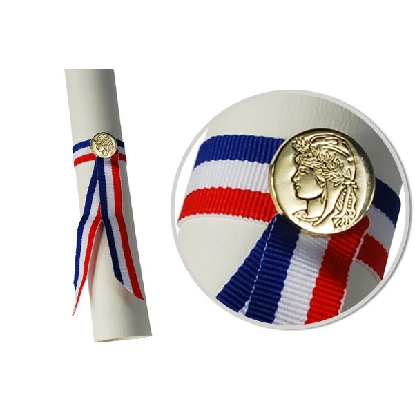 Ruban tricolore avec médaillon pour diplôme