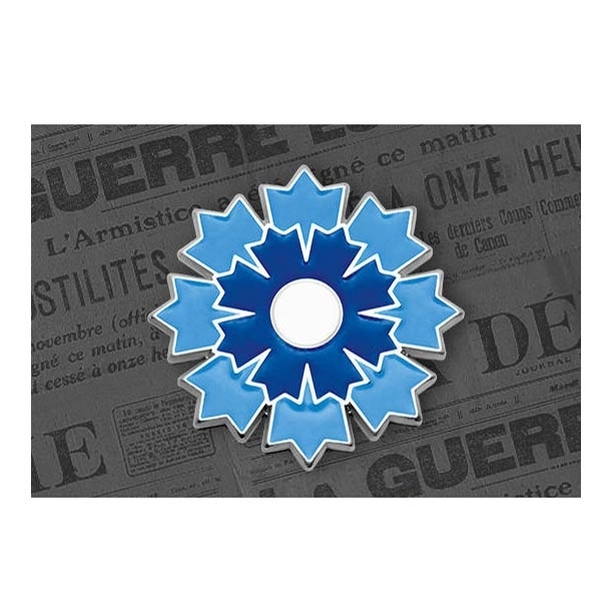 Pin's Bleuet en argent diam.25mm