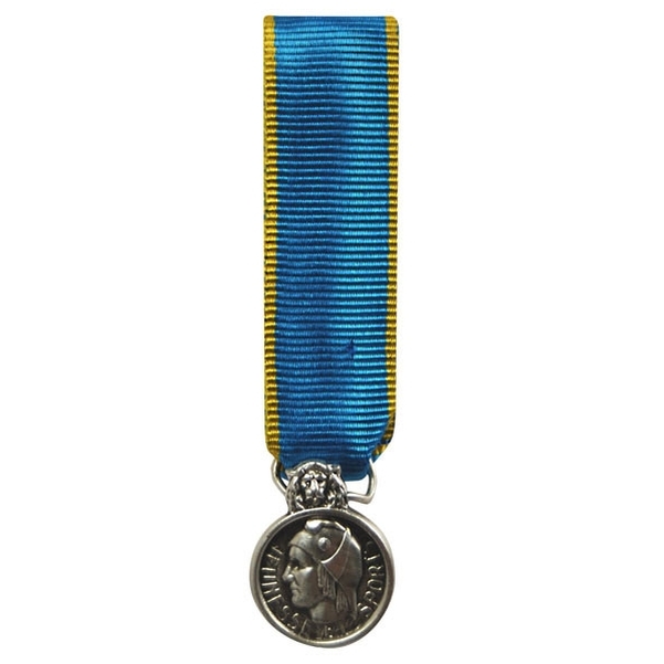 Médaille miniature de la jeunesse et des sports en argent