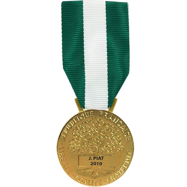 Médaille d'honneur régionale départementale et communale 35 ans en argent doré PERSONNALISÉE (secteur publique)