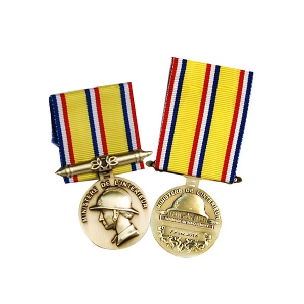 Médaille d'ancienneté Sapeurs Pompiers échelon Bronze 10 ans avec texte