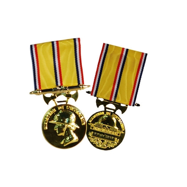 Médaille d'ancienneté Sapeurs Pompiers échelon Or 30 ans avec texte