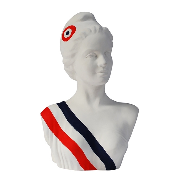 Buste Marianne Mangin Lami BBR-Echarpe et cocarde-H.27 cm