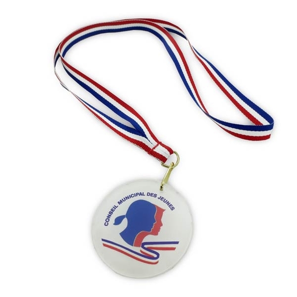 Médaille Conseil Municipal des Jeunes en plexi avec ruban - Vignette 2